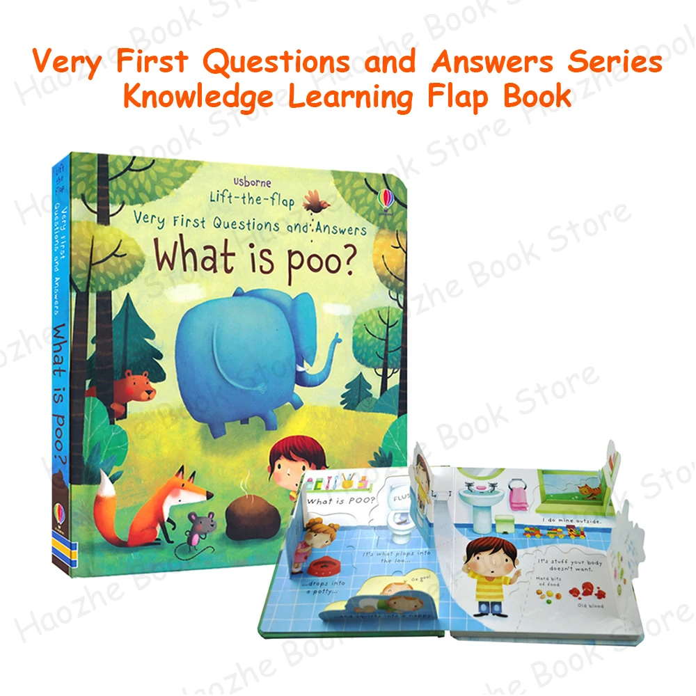 

Usborne Lift The Flap Poo Activity Book Английская Монтессори Для Раннего Образования Дошкольного Возраста Для Детей 5-8 Лет
