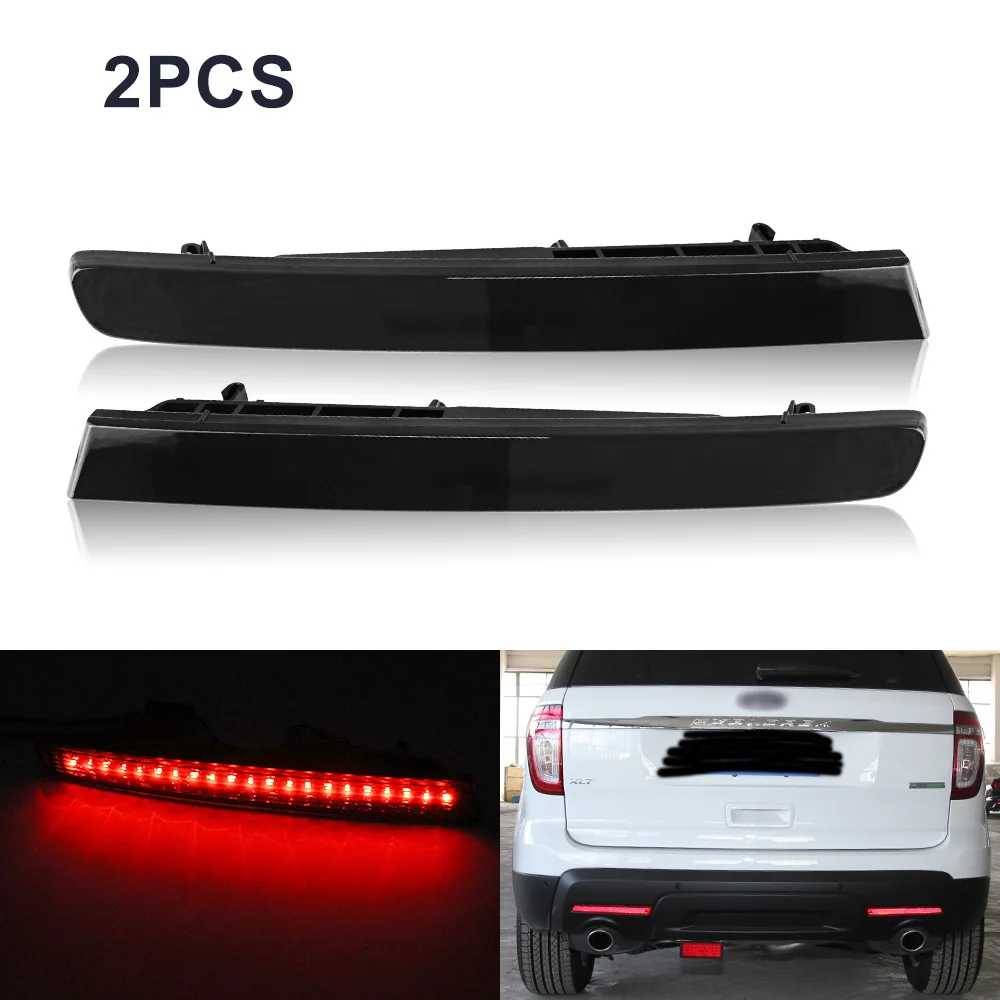 

Задний тормозной фонарь для Ford Explorer 2011, 2012, 2013, 2014, 2015, задняя противотуманная фара, 12 В, красная задняя лампа-отражатель для заднего бампера автомобиля, 2 шт.