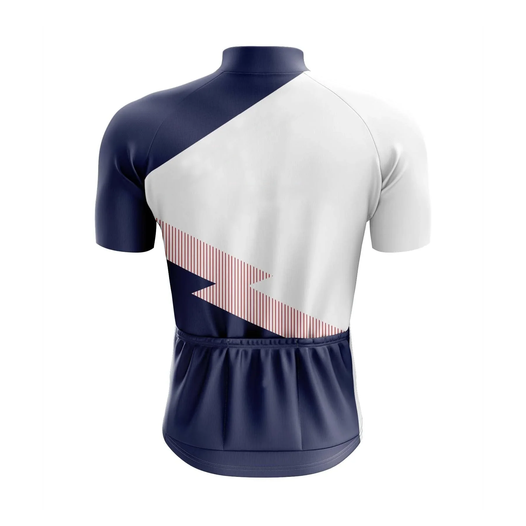 Мужские Вело-Джерси бело-темно-синего цвета футболки с коротким рукавом