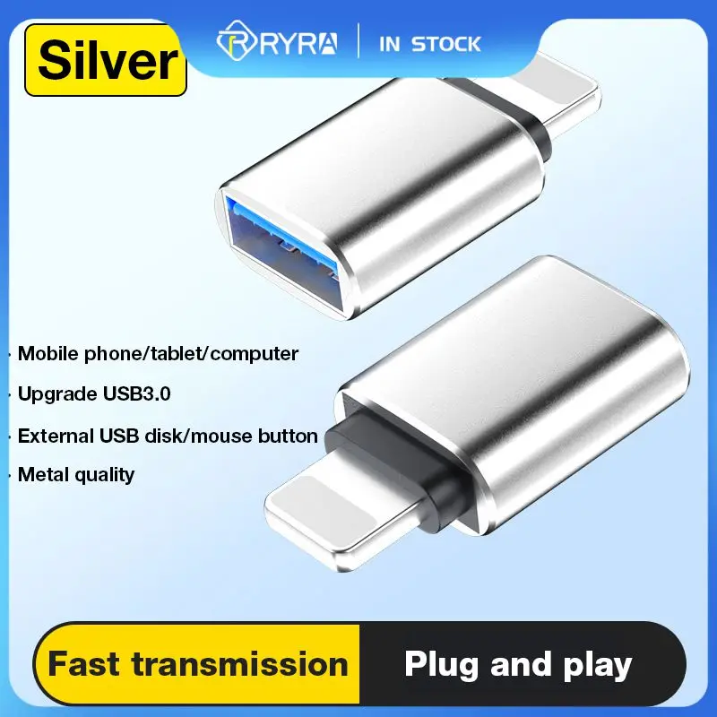 

RYRA OTG Connector Lightning Male To USB3.0 Adapter Type C Adaptor For U Disk Microphone USB A Converter For Laptop IPad IPhone