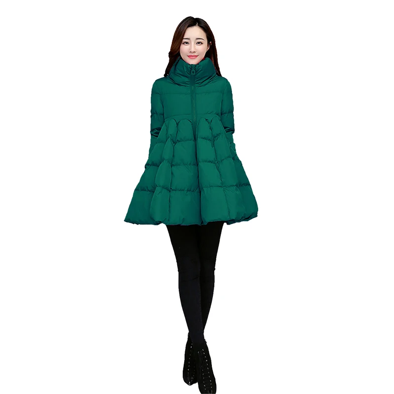 

Winter Jackets Women Warm Thickened Cotton Coats Female Mid-length Cape Skirt Fashion Style Coat Women Clothing Puff Jackets Cjk