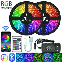 led strips lights bluetooth luces led rgb 5050 smd 2835 flexible waterproof tape diode 5m 10m 15m dc 12v remote control adapter