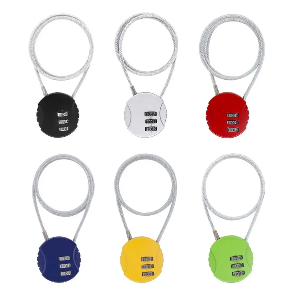 1 Pc Motorcycle Helmet Lock Anti-theft Extended Wire Rope Electric Vehicle Lock Mountain Bike Password Helmet 50cm
