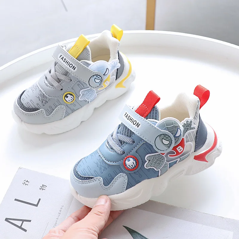 

2022 Autumn New Mesh Cartoon Children's Shoes Breathable Boys Sports Shoes Toddler Shoes Light Bottom Functional Shoes