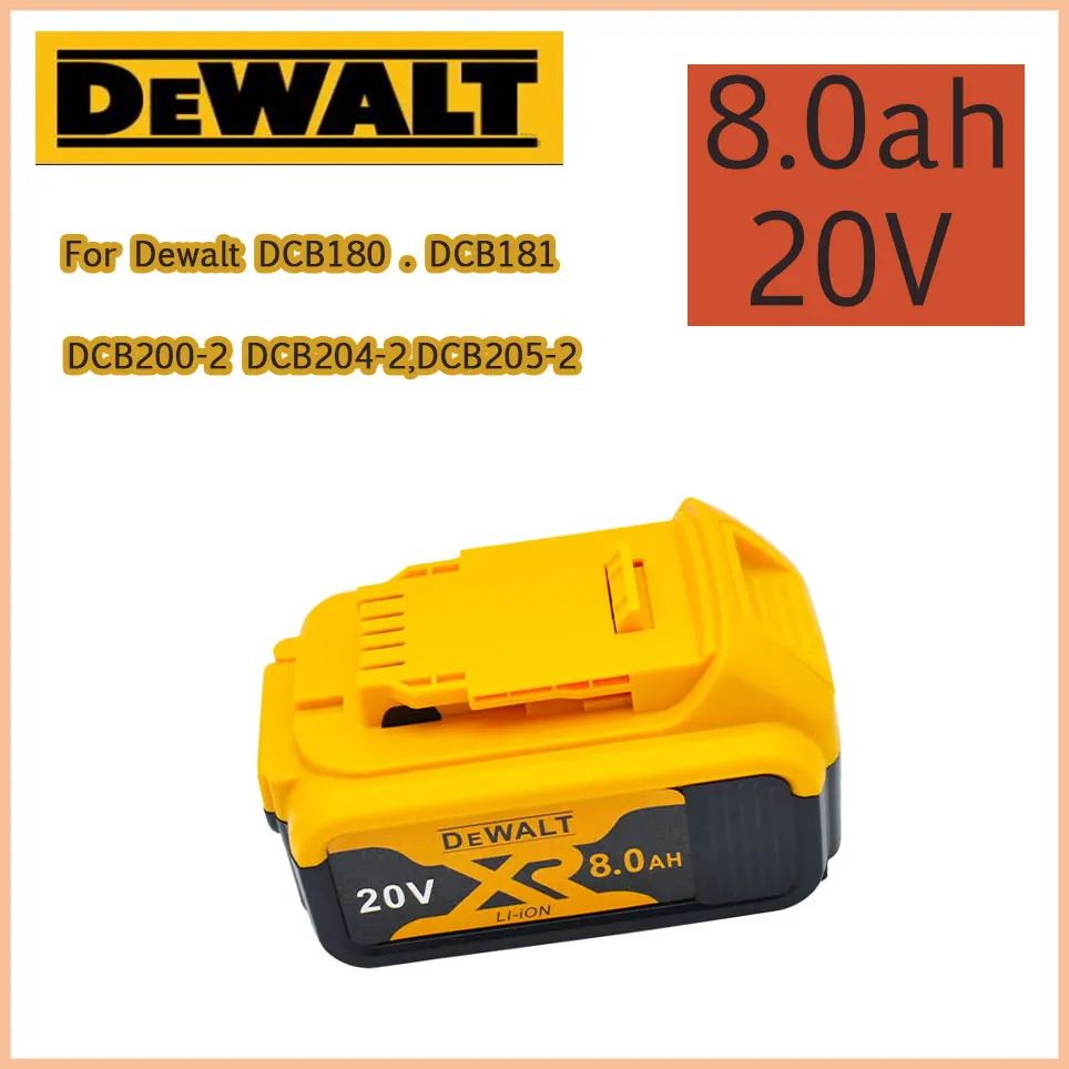 

Dewalt 20V 8.0AH Li-Ion Battery Power Tool Replacement For Dewalt DCB184 DCB181 DCB182 DCB200 18V Battery