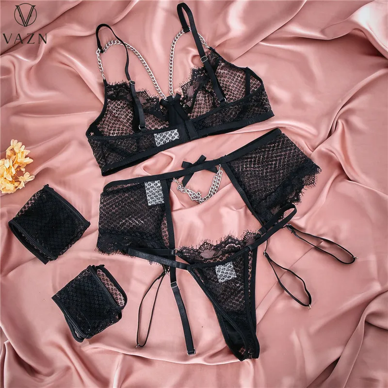 ГОРЯЧЕЕ черное прозрачное кружевное сексуальное нижнее белье VAZN 2022 Молодежная