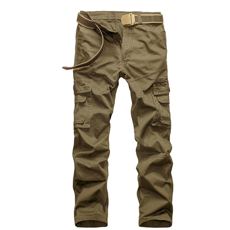 HOT 2020 Military Men's Multi Pockets Washed Loose Bag Overalls Mountain Tactical Desert Straight Leisure Trousers Tooling Pants