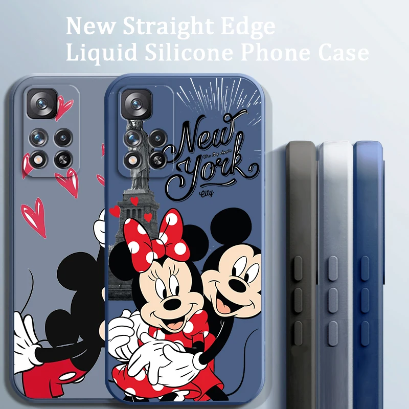 

London Disney Mickey Minnie Liquid Rope TPU Funda Phone Case For Xiaomi Redmi Note 11 11S 11T 10S 10 9S 9T 9 8T 8 Pro Plus 5G