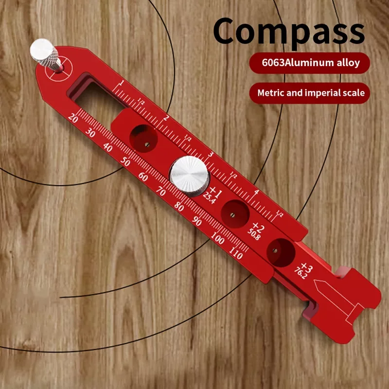 

Drawing Compass Adjustable Measurement Tool Aluminum Alloy Scribe Gauges Industrial Circular Drawing Tool In Stock