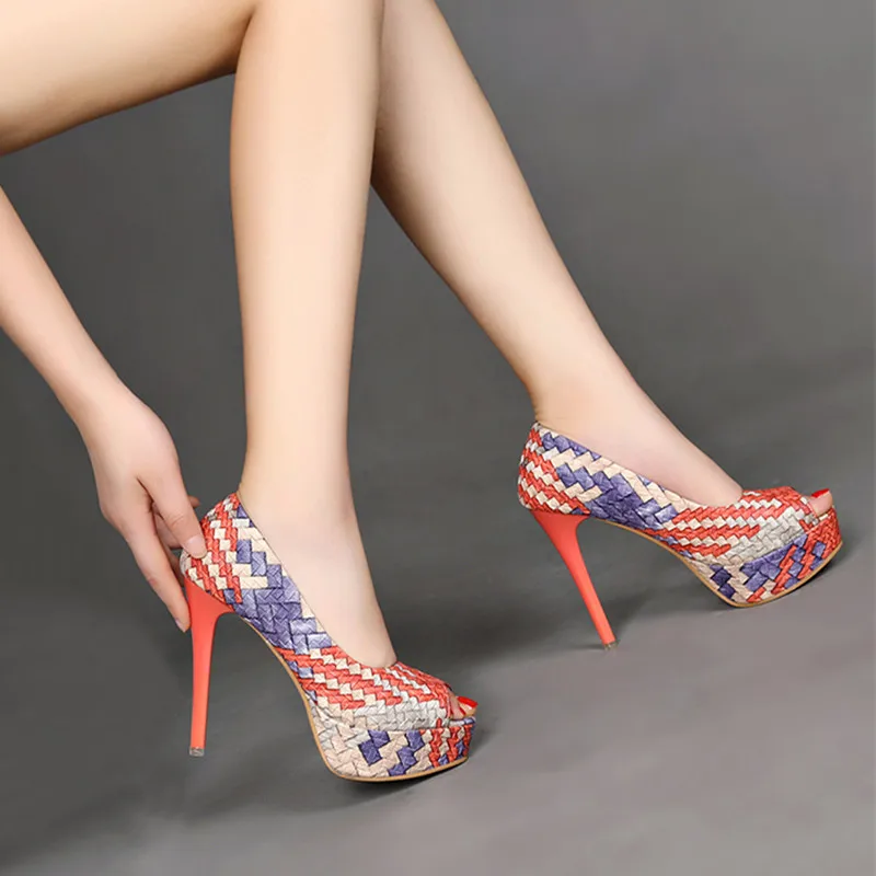 

Women's Shoes Fishmouth High Heels Women's Stilettos Platform Shallow Color Matching Banquet Shoes Zapatos Mujer Comfortable