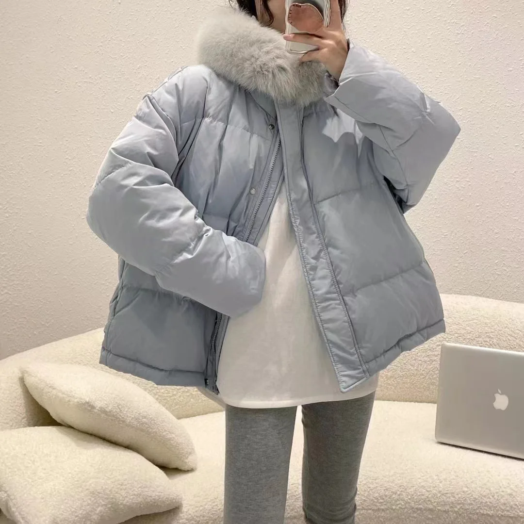 Hundreds of Short Sections of Fox Fur Down Jacket Female 2022 Winter New Small Basic Bread Clothes