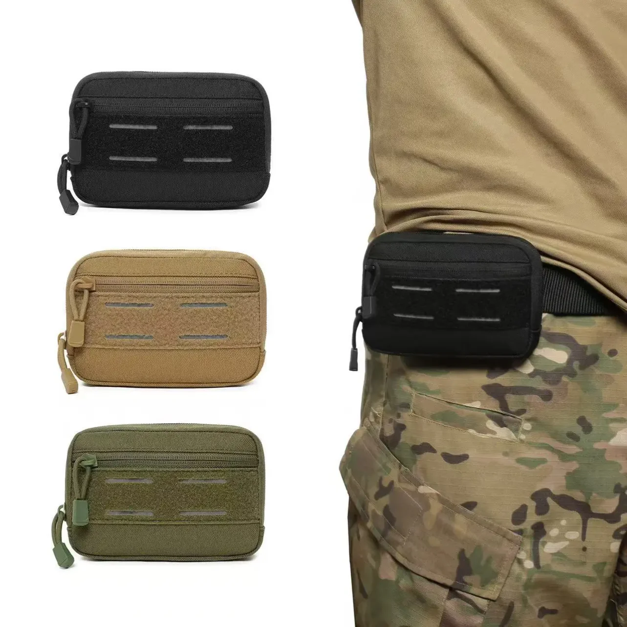 Фото Тактическая сумка-органайзер Molle для активного отдыха, поясная сумка EDC, сумка для инструментов, поясная сумка для спорта и охоты, медицинская сумка для кемпинга №1