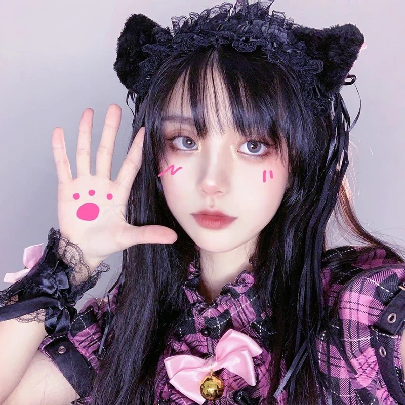 Женская обруч для волос с оборками Готическая Кружевная повязка на голову