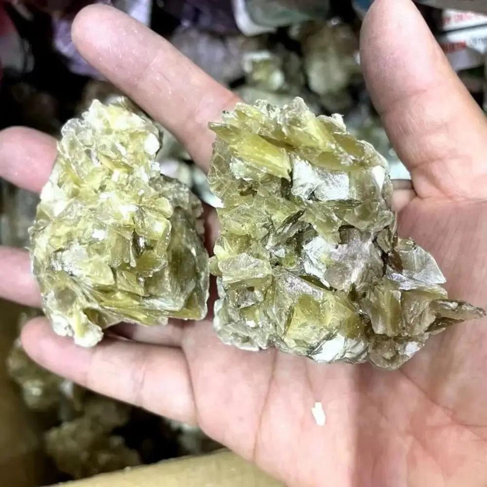 

Натуральный золотой кристалл слюды, необработанный камень, желтый лепидолит, образец, целебные камни, гималайя для украшения