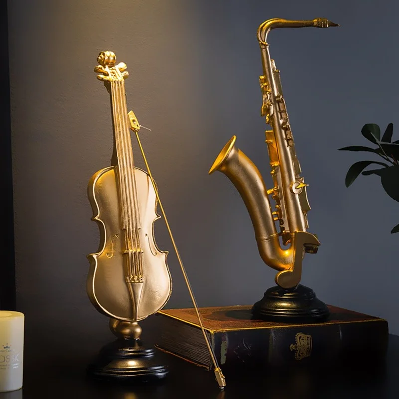 

Современная модель скрипки из смолы, украшение для дома, Скандинавская Музыкальная фигурка, статуя саксофона, Художественная Скульптура, д...