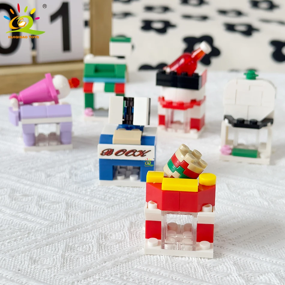 HUIQIBAO Moc архитектурный уличный вид строительные блоки ресторанный магазин