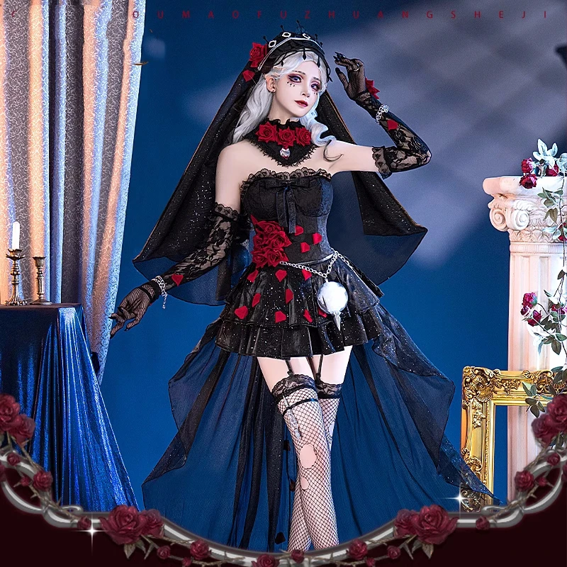 Ада Месмер Косплей Identity V Аниме Женское Сексуальное Черное Платье Костюм