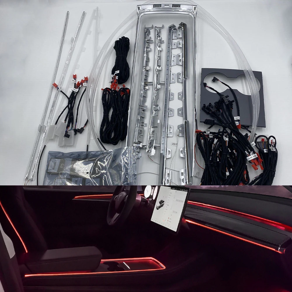 

Touch Panel Control Inter Ambient Lamp For Tesla Model3 2019 2020 2021 RGB Atmosphere illuminate Light Center Console Strip LED
