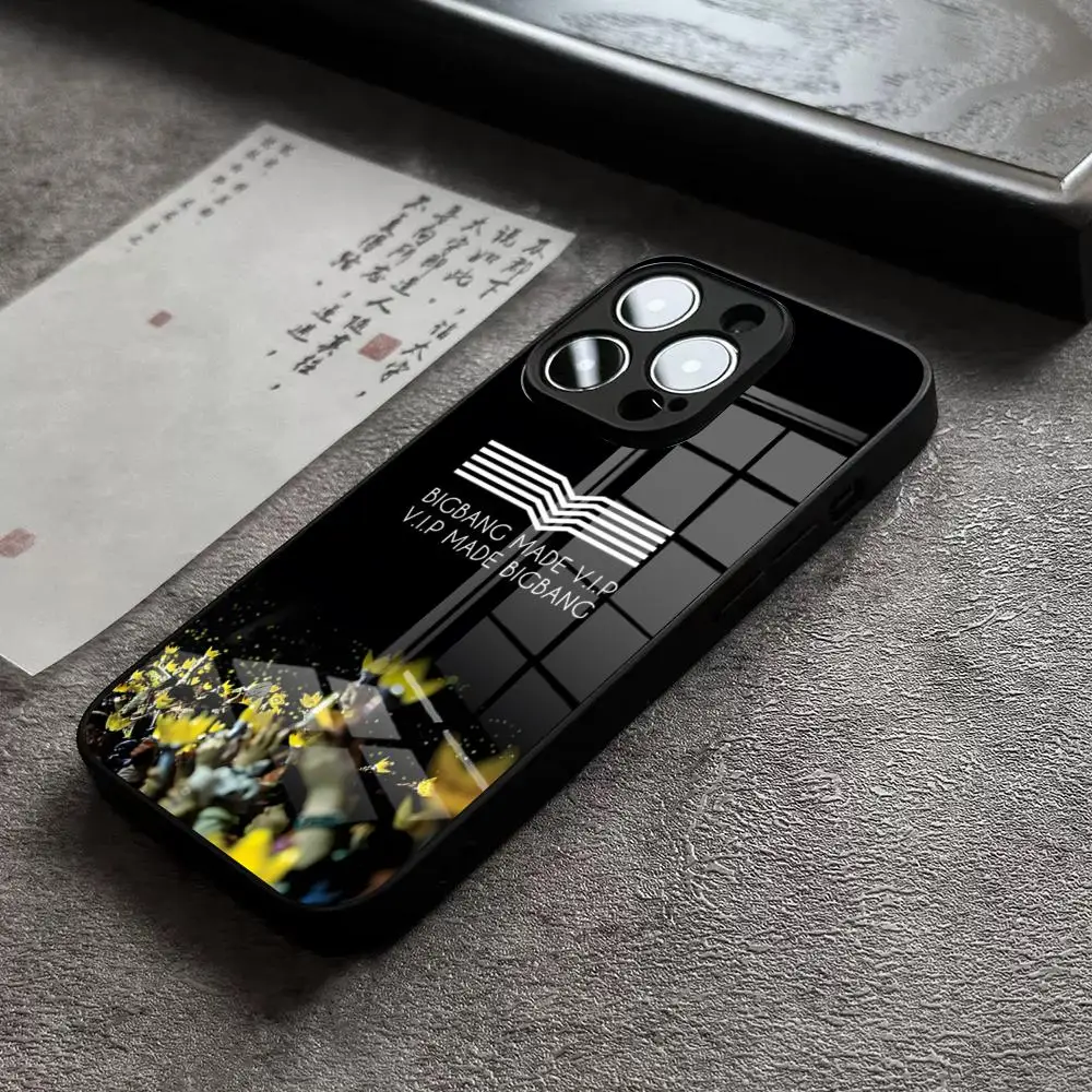 B-BIGBANGs Phone Case For IPhone 16 Pro Max 15 Plus 14 12 11 13 Mini X XR XS 8 7 SE Glass Cover