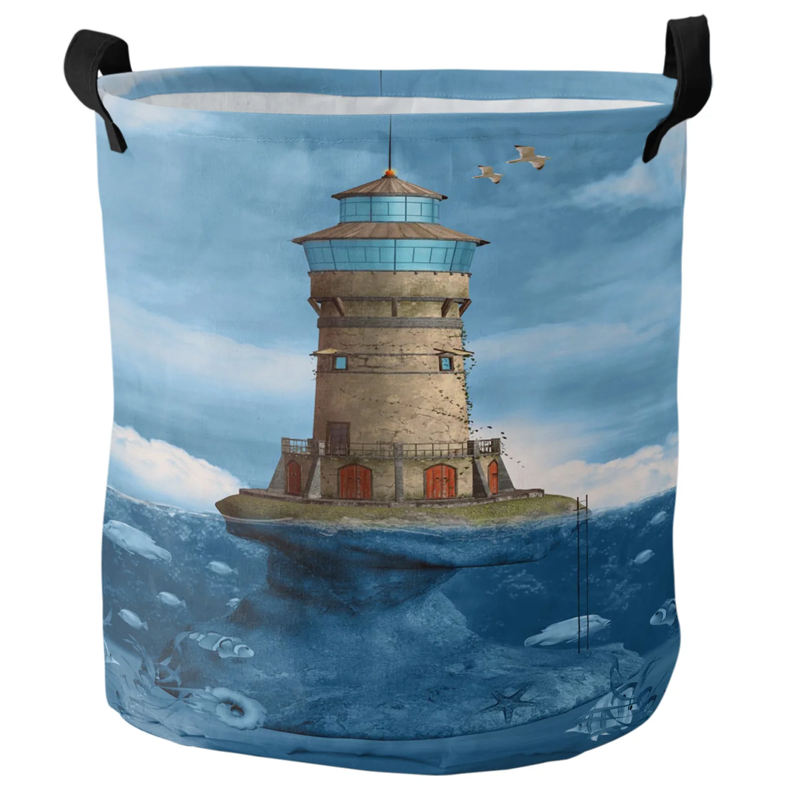 

Голубая корзина для грязной одежды, складная корзина для хранения игрушек