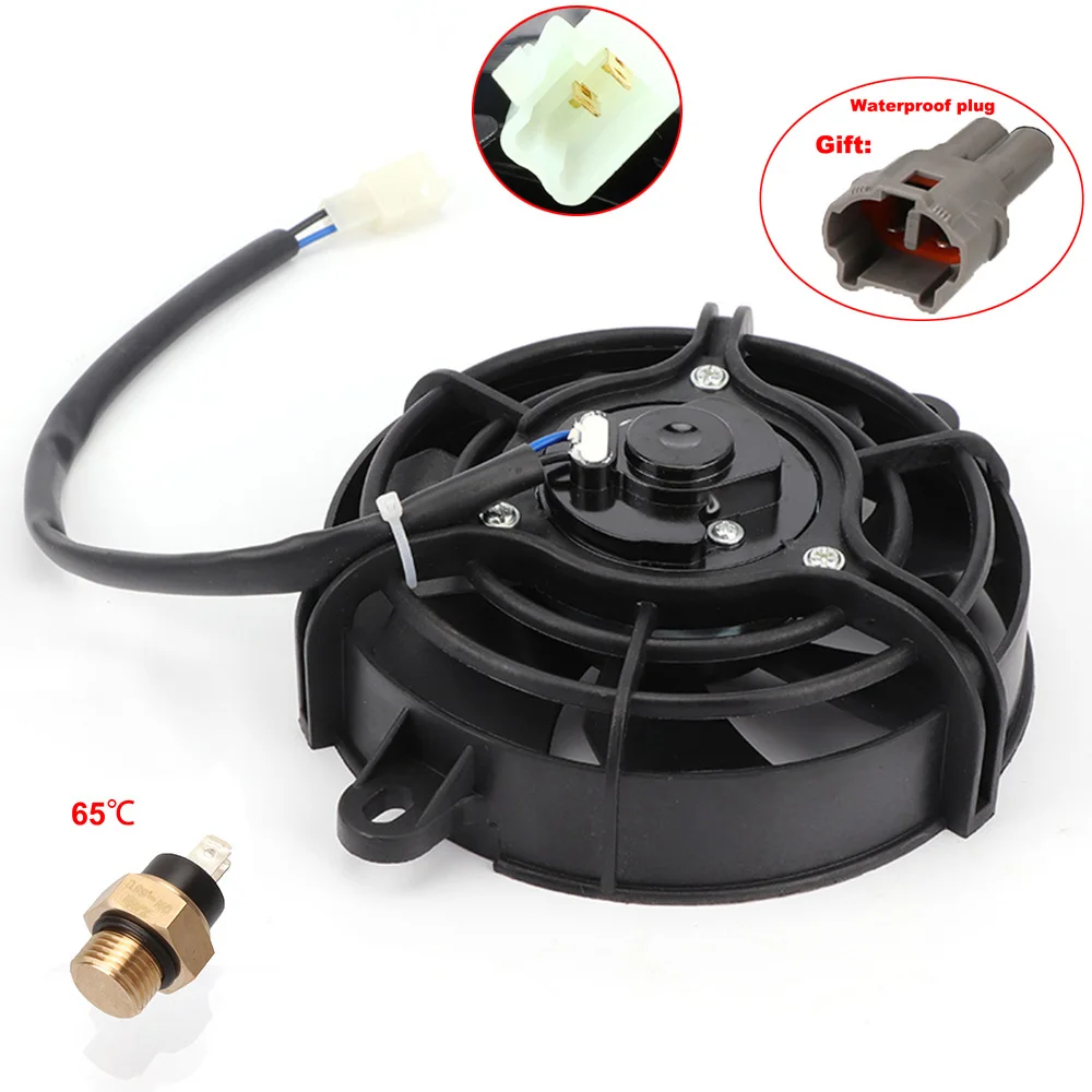 12 В вентилятор охлаждения мотоцикла, масляный радиатор двигателя, электрический радиатор M16, датчик температуры, переключатель для 150cc-250cc, мотокросса, квадроцикла, квадроцикла