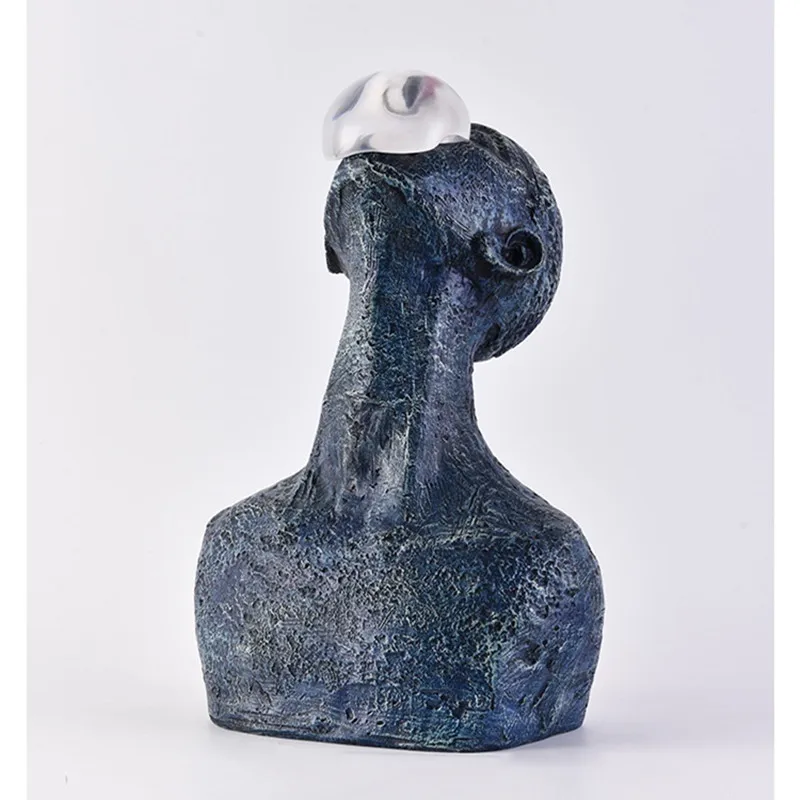 

[TML] Современная простая синяя портретная статуя, фигурка абстракции, художественные фигурки из смолы, ремесло, украшение для дома, модель ак...