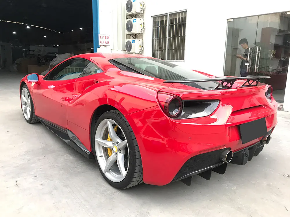 VACOMUL 2 шт./компл. сухие боковые юбки из углеродного волокна автомобиля удлинитель