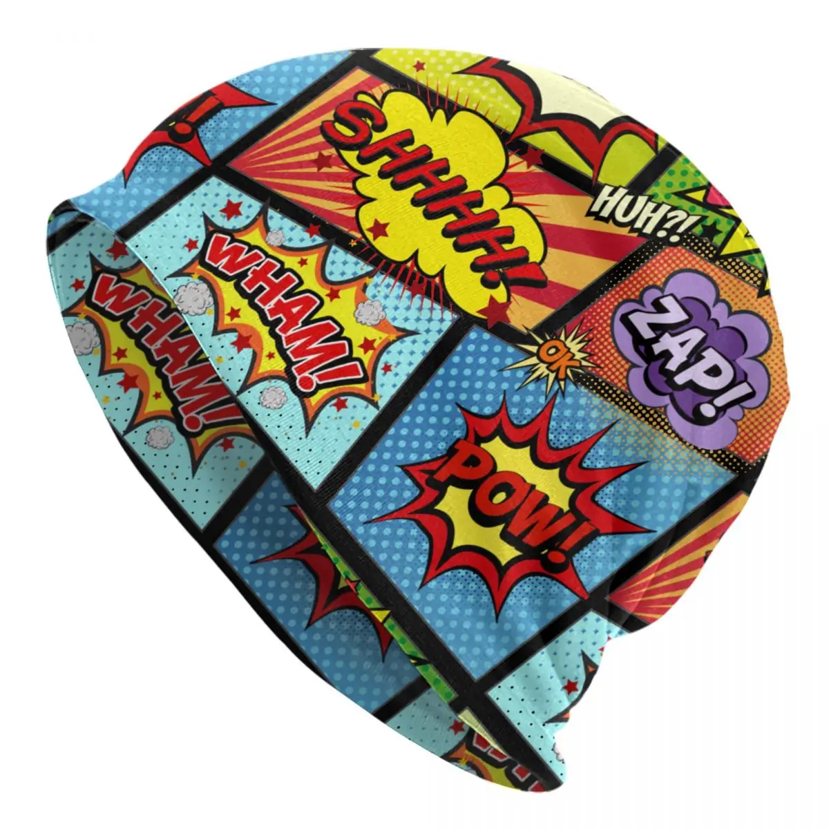 

Colorful Comic Book Panels Pop Skullies Beanies Hats Fashion Unisex Outdoor Caps Warm Head Wrap Bonnet Knitting Hats