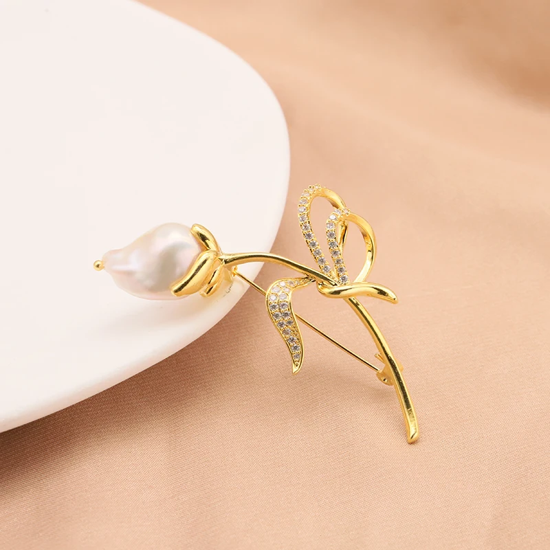 

GLSEEVO оригинальная модная инкрустированная пресноводным жемчугом Золотая брошь аксессуары брошь для женщин Аксессуары Ювелирные изделия Подарки