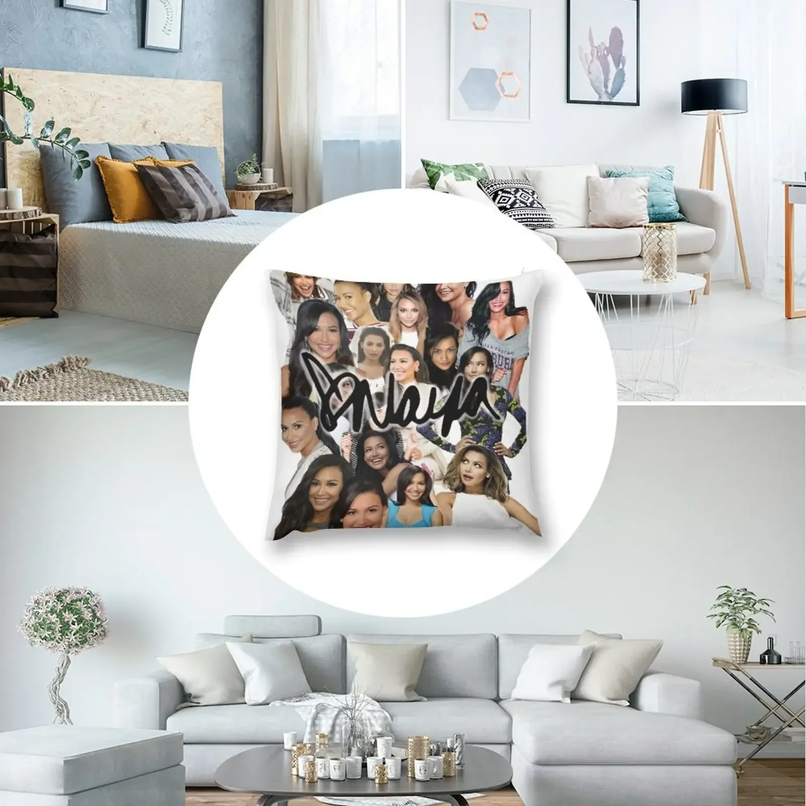 Naya Rivera Collage Декоративная подушка Постельные наволочки Рождественская Подушка