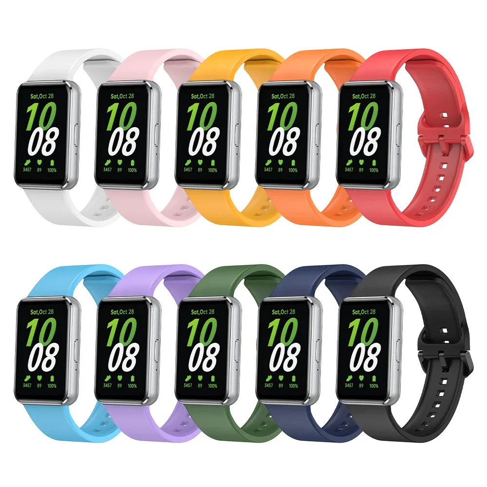 Спортивный силиконовый ремешок для смарт-часов Samsung Galaxy Fit3 R390 сменный на запястье