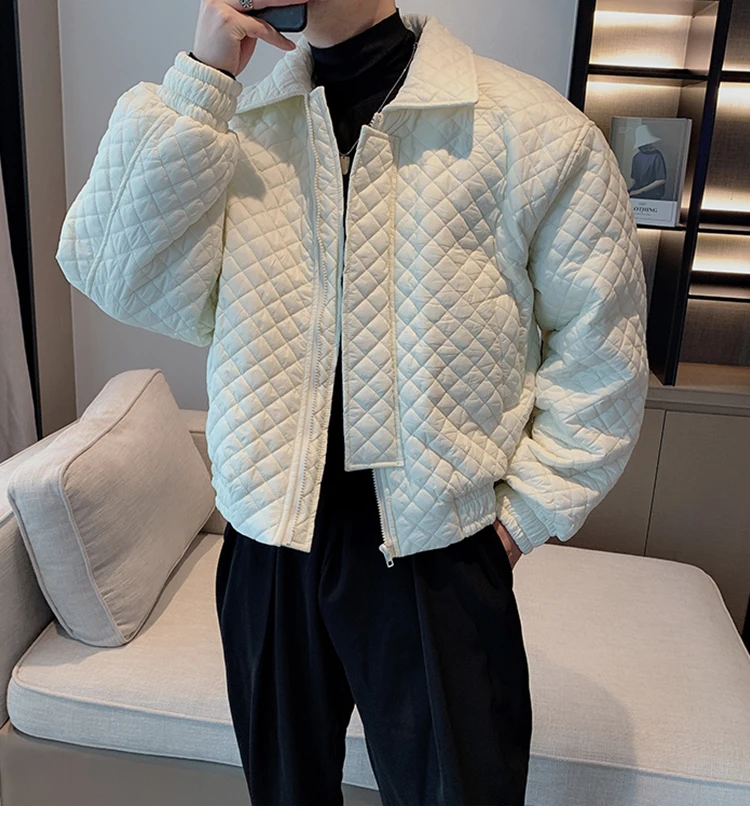 Winter Warm Cotton Jacket Men's Trend Thickening Design Lapel Padded Jacket Men's Short Loose Padded jackets for men clothing
