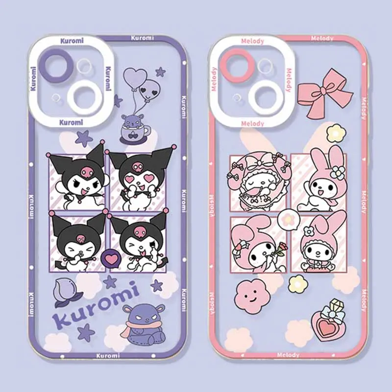 

Kuromi Melody Soft Case for Samsung Galaxy S23 S22 Ultra S21 S20 FE S10 Plus Note 20 10 9 A32 A52S A52 A72 Clear Silicone Cover