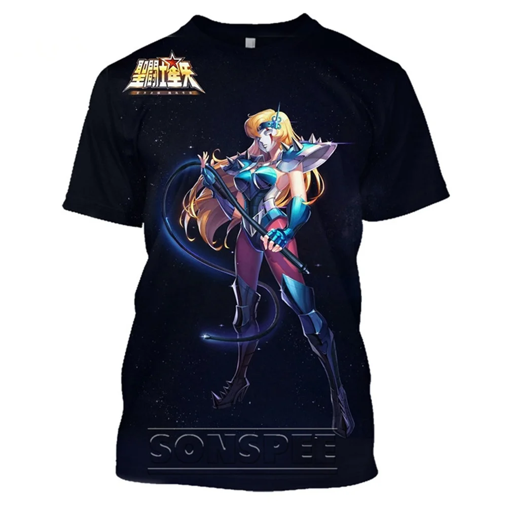 Футболка Saint Seiya футболки с аниме рисунком Camisetas манги Мужская одежда летняя