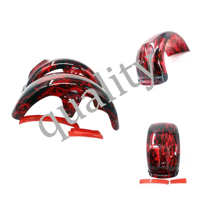 

225/55-8 18x9.50-8 225/40-10 Front And Rear Fender Mudguards With Taillights Plastic Shell For Citycoco Electric Scooters Parts