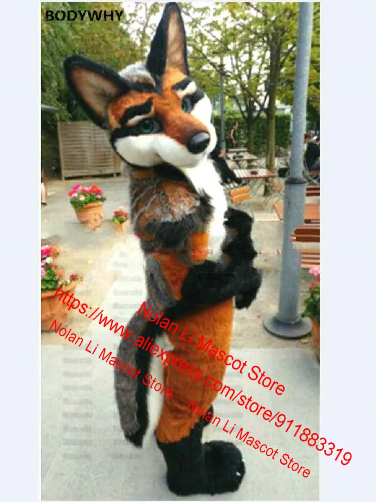 Заводская розетка длиннохвостый хаски собака лиса Волк Талисман Костюм унисекс