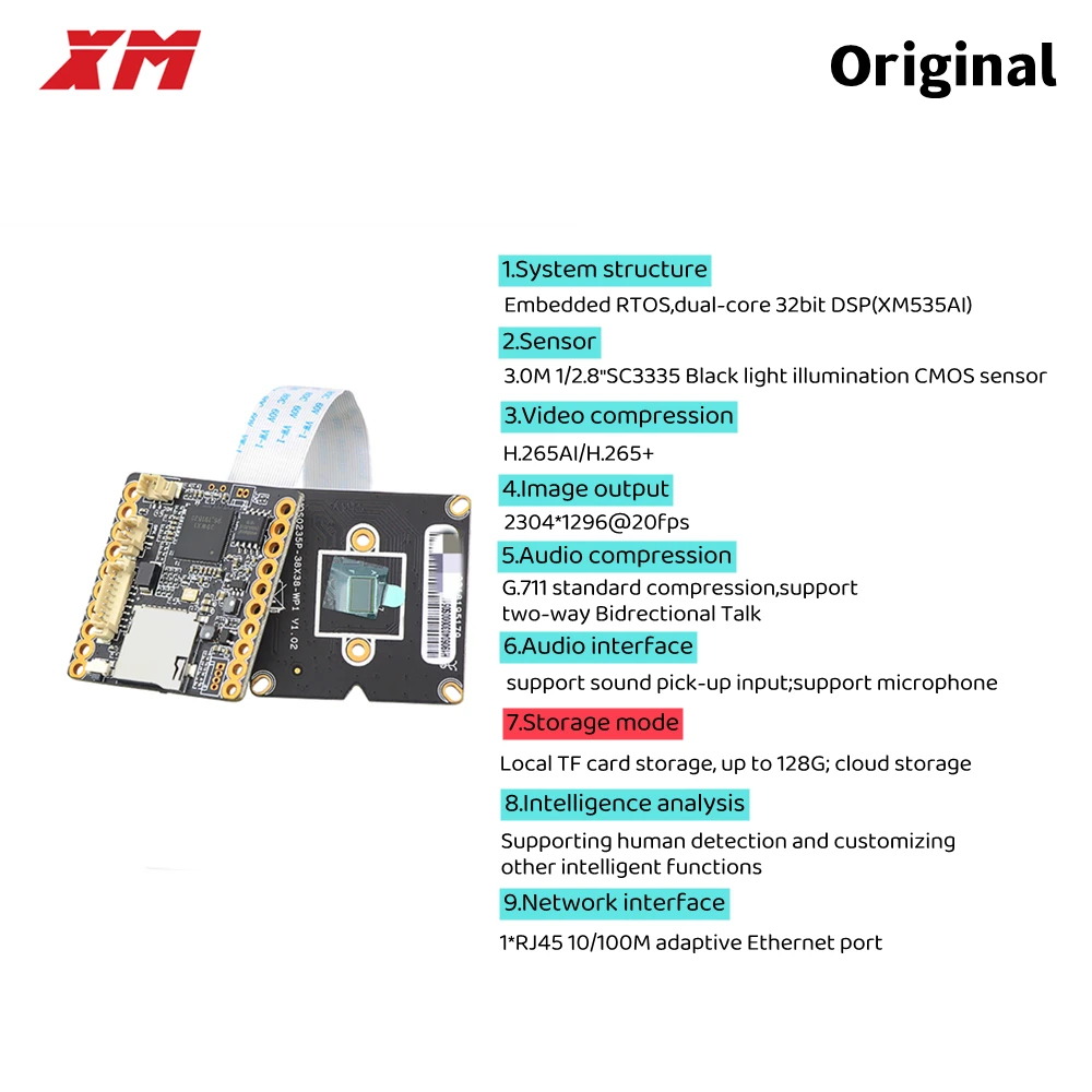 IP-камера XM AI 3 0 M H.265 + с интеллектуальным анализом CMOS SC3335 1/2 дюйма - купить по