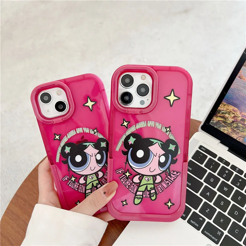 

Powerpuff Girls with stand Phone Cases For iPhone 13 12 11 Pro Max Back Cover