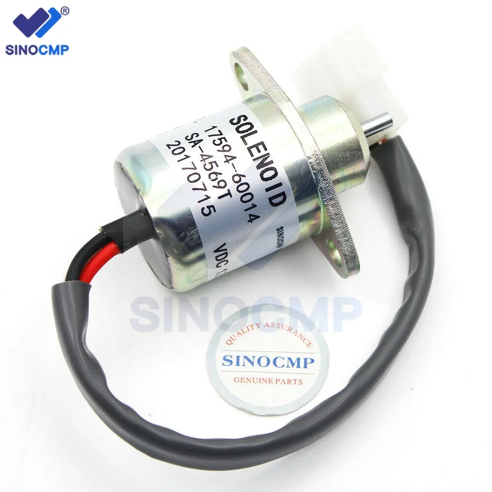 

12V Diesel Engine Fuel Shut Off Solenoid Valve 1503ES-12A5UC5S 17454-60010 SA-4569-T 16616-60010 Used For Kubota D905 Tractor