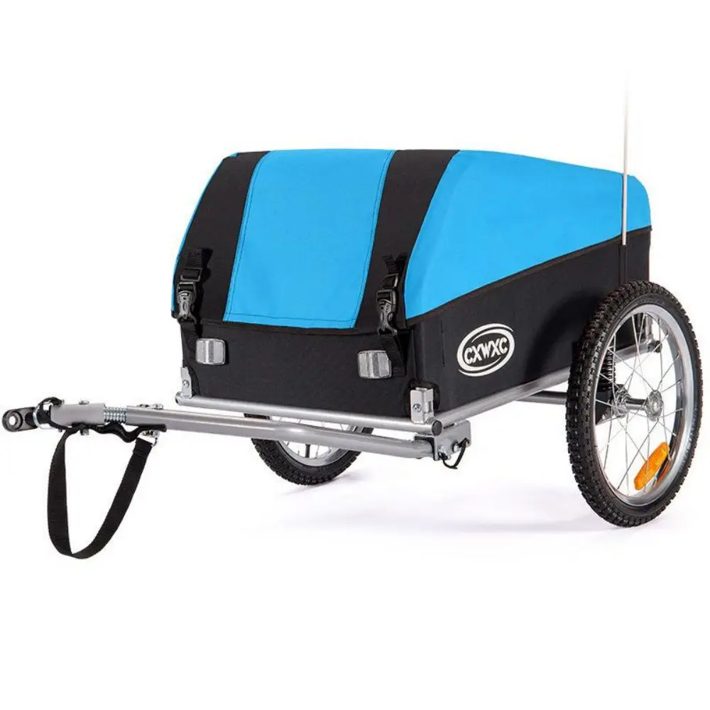 Outdoor Riding Trailer Foldable Travel After Trailer Aluminum Alloy Luggage Cart Suitable For Mountain Bike Cycling Universal