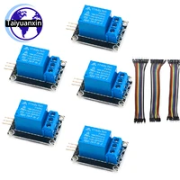 5PCS KY-019 DC5V 1-channel Relay Module for Arduino Raspberry Pi PIC AVR DSP ARM + 3PCS 20CM 10Pin Dupont Line for Arduino Relay