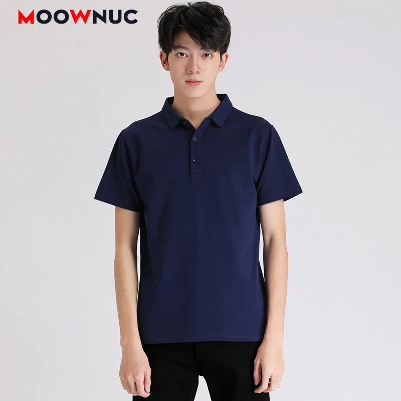 

New Polos Shirt Mens Men's Clothing Summer Long Sleeves 2022 Male Fashion Cotton Hombre Masculino Business Casual MOOWNUC Shirts