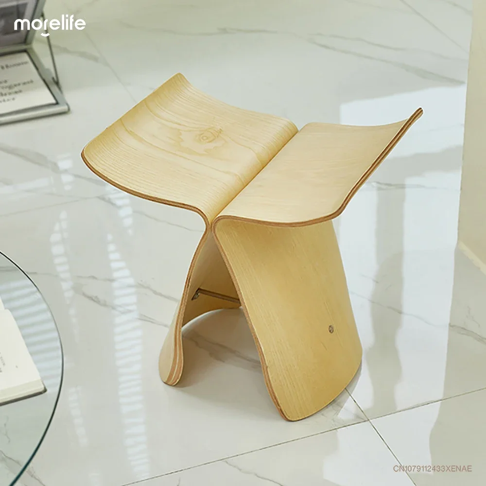 Скандинавская Маленькая деревянная скамейка датская искусственная кожа