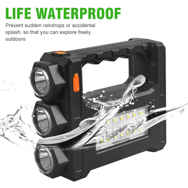 

Powerful LED Flashlight Super Bright 5Modes Portable Torch Solor/USB Rechargeable Outdoor Waterproof Camping Emergency Spotlight