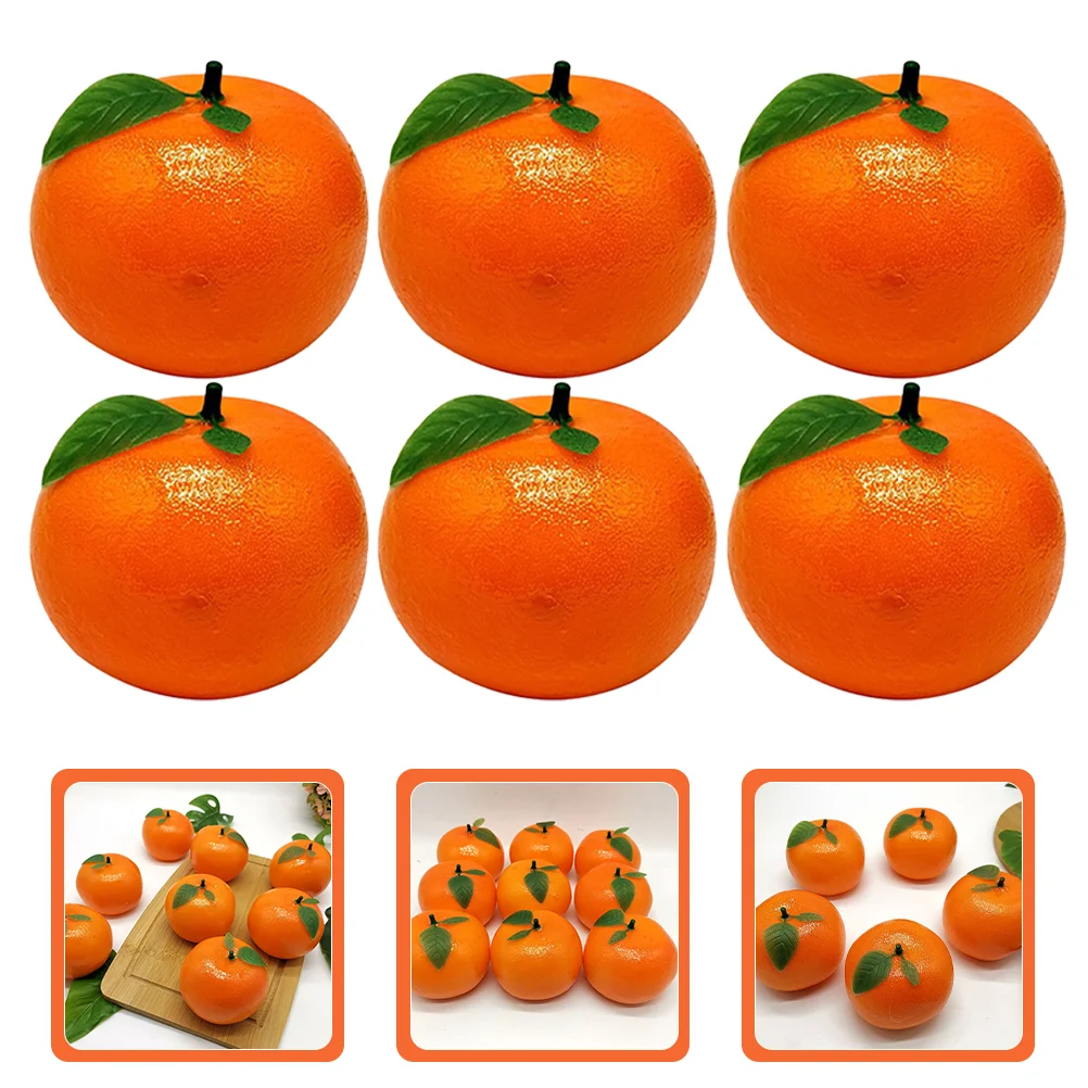 

6 Pcs Fruit Photography Props Fake Dining Table Decor Artificial Foam Adorno Para Mesa Orange Decorative Lifelike