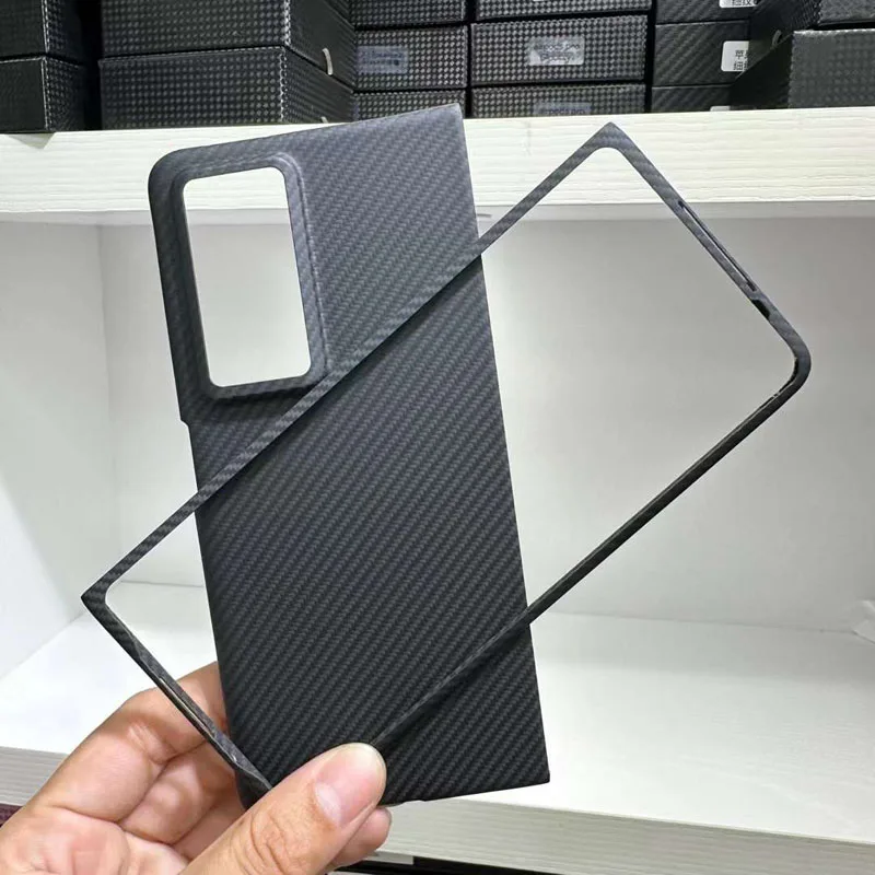 

Case for Huawei Honor Magic V2 Real Carbon Fiber Aramid Anti-explosion Fold Cell Mobile Phone Protective Cover Protection Shell