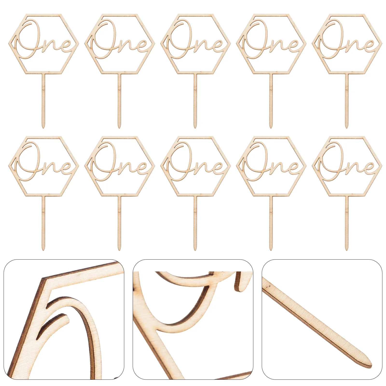 

10pcs Decorative Birthday Topper 1st Birthday Cake Ornament One Sign Topper