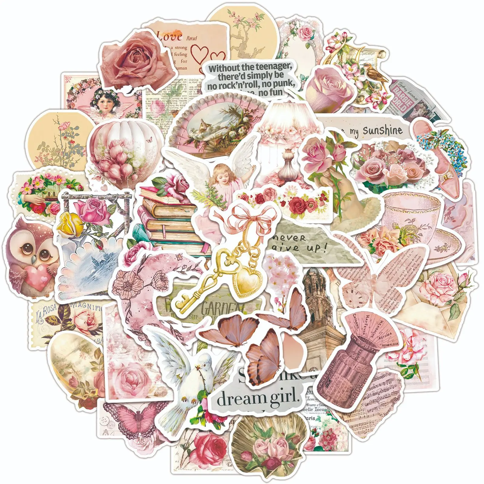 50 шт. розовое ретро лоскутное украшение автомобиля ноутбук мобильный телефон