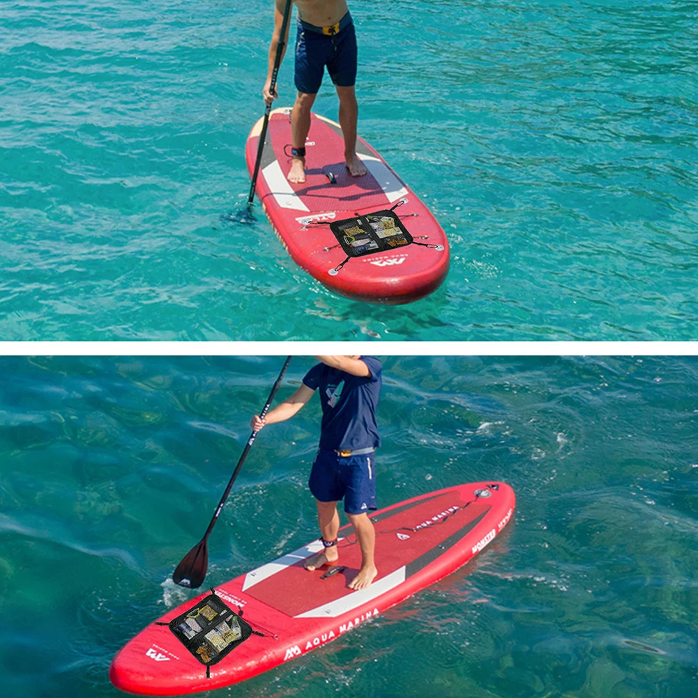 

Kayak Stand Up Paddle Board Mesh Deck Bag Paddleboard Bags Storage Organizer Outdoor Surfboard Splint Storage Bag 4 Suction Cups