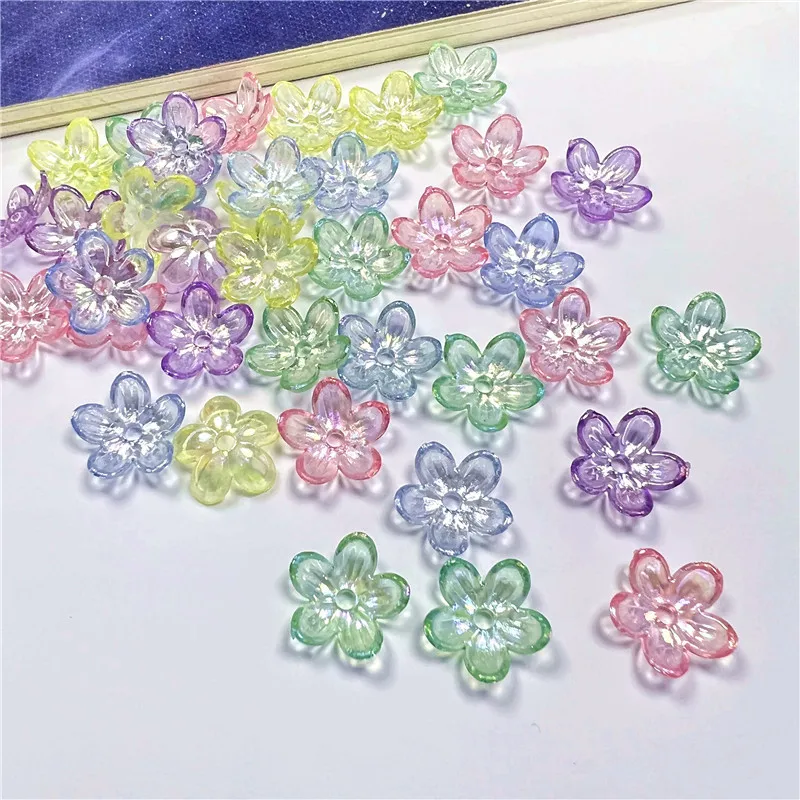 

100PC12mm Fashion Petal Flower Beads Acrylic Frosted Flower Beads Bowknot Tie Bead for DIY Sewing Buttons DIY Material Findings